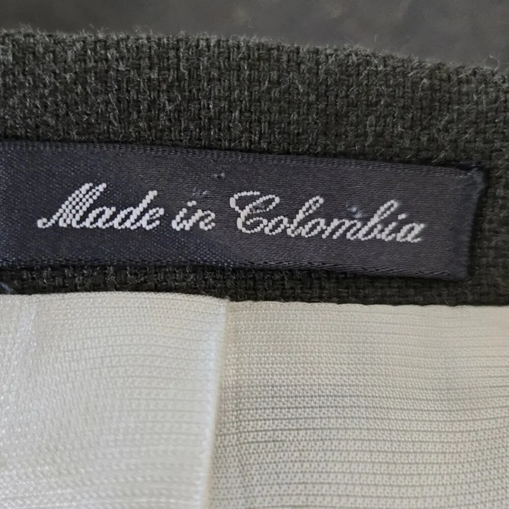 Oscar de la Renta Wool Silk Blend Sport Coat Jacket 41R Olive Green